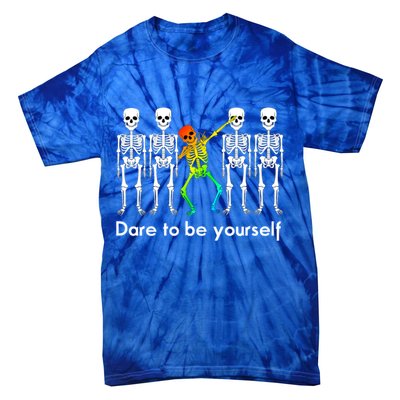 Dare To Be Yours Color Skeleton Dabbing Meaningful Gift Tie-Dye T-Shirt