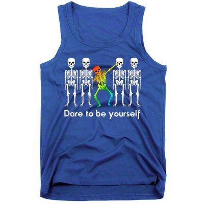 Dare To Be Yours Color Skeleton Dabbing Meaningful Gift Tank Top