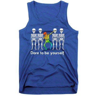 Dare To Be Yours Color Skeleton Dabbing Meaningful Gift Tank Top