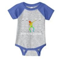 Dare To Be Yours Color Skeleton Dabbing Meaningful Gift Infant Baby Jersey Bodysuit