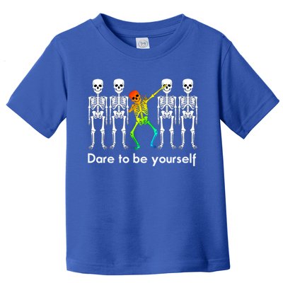 Dare To Be Yours Color Skeleton Dabbing Meaningful Gift Toddler T-Shirt
