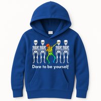 Dare To Be Yours Color Skeleton Dabbing Meaningful Gift Kids Hoodie
