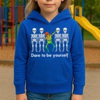 Dare To Be Yours Color Skeleton Dabbing Meaningful Gift Kids Hoodie