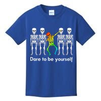 Dare To Be Yours Color Skeleton Dabbing Meaningful Gift Kids T-Shirt