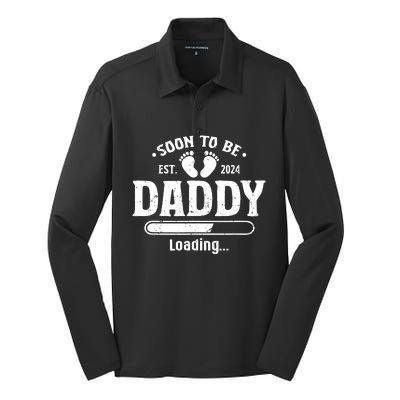 Daddy To Be Soon To Be Daddy 2024 Silk Touch Performance Long Sleeve Polo