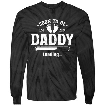 Daddy To Be Soon To Be Daddy 2024 Tie-Dye Long Sleeve Shirt