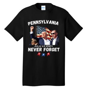 Donald Trump Butler Pennsylvania Never Forget Tall T-Shirt