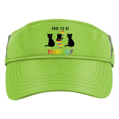 Dare To Be Yours Cute Lgbt Pride Cat Mermaid Funny Great Gift Adult Drive Performance Visor