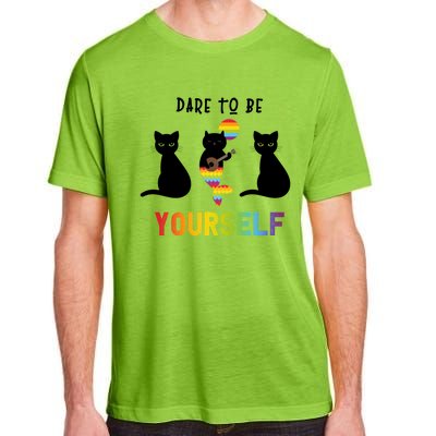 Dare To Be Yours Cute Lgbt Pride Cat Mermaid Funny Great Gift Adult ChromaSoft Performance T-Shirt