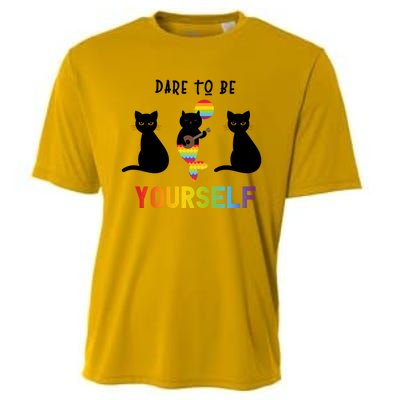 Dare To Be Yours Cute Lgbt Pride Cat Mermaid Funny Great Gift Cooling Performance Crew T-Shirt