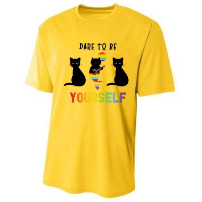 Dare To Be Yours Cute Lgbt Pride Cat Mermaid Funny Great Gift Performance Sprint T-Shirt