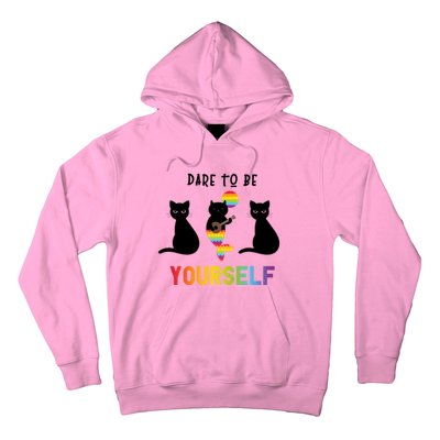 Dare To Be Yours Cute Lgbt Pride Cat Mermaid Funny Great Gift Hoodie