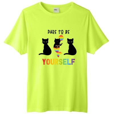 Dare To Be Yours Cute Lgbt Pride Cat Mermaid Funny Great Gift Tall Fusion ChromaSoft Performance T-Shirt