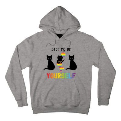 Dare To Be Yours Cute Lgbt Pride Cat Mermaid Funny Great Gift Tall Hoodie