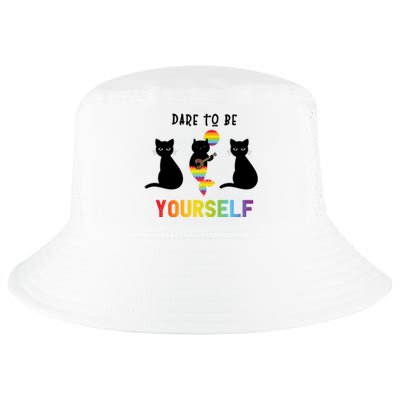 Dare To Be Yours Cute Lgbt Pride Cat Mermaid Funny Great Gift Cool Comfort Performance Bucket Hat