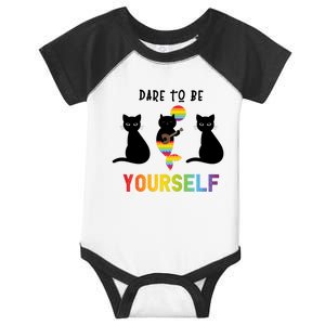 Dare To Be Yours Cute Lgbt Pride Cat Mermaid Funny Great Gift Infant Baby Jersey Bodysuit