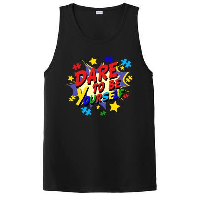 Dare To Be Yourself Autism Awareness Day Gift PosiCharge Competitor Tank