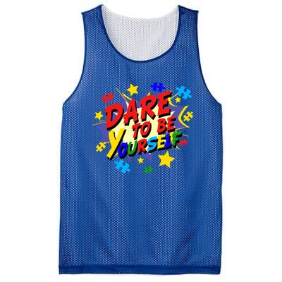 Dare To Be Yourself Autism Awareness Day Gift Mesh Reversible Basketball Jersey Tank