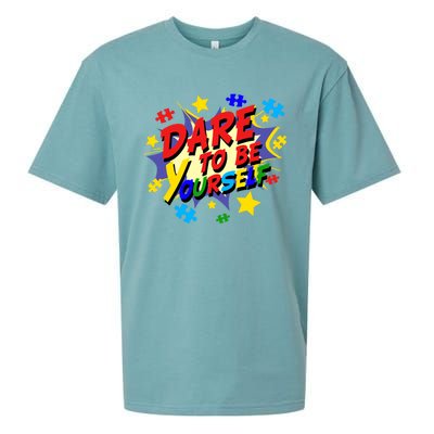 Dare To Be Yourself Autism Awareness Day Gift Sueded Cloud Jersey T-Shirt