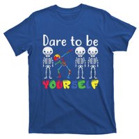 Dare To Be Your Self Dabbing Skeleton Autism Awareness Gift T-Shirt