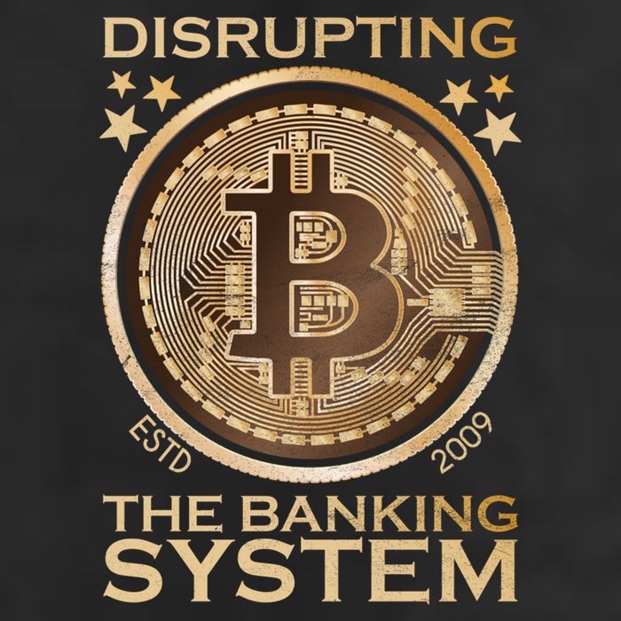 Disrupting The Banking System Since 2009 Btc Bitcoin Gift 25L Jumbo Tote