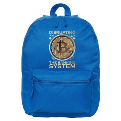 Disrupting The Banking System Since 2009 Btc Bitcoin Gift 16 in Basic Backpack