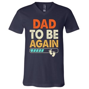 Dad To Be Again Baby Arrival Announcement V-Neck T-Shirt