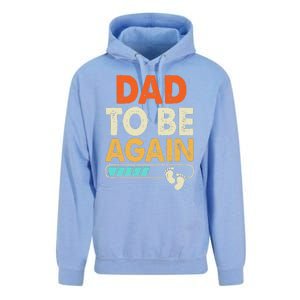 Dad To Be Again Baby Arrival Announcement Unisex Surf Hoodie