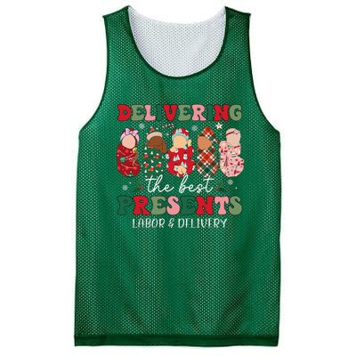 Delivering The Best Presents Labor Delivery Nurse Christmas Mesh Reversible Basketball Jersey Tank