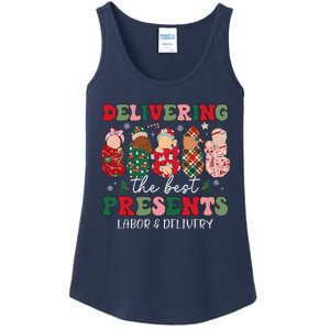 Delivering The Best Presents Labor Delivery Nurse Christmas Ladies Essential Tank