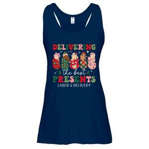 Delivering The Best Presents Labor Delivery Nurse Christmas Ladies Essential Flowy Tank