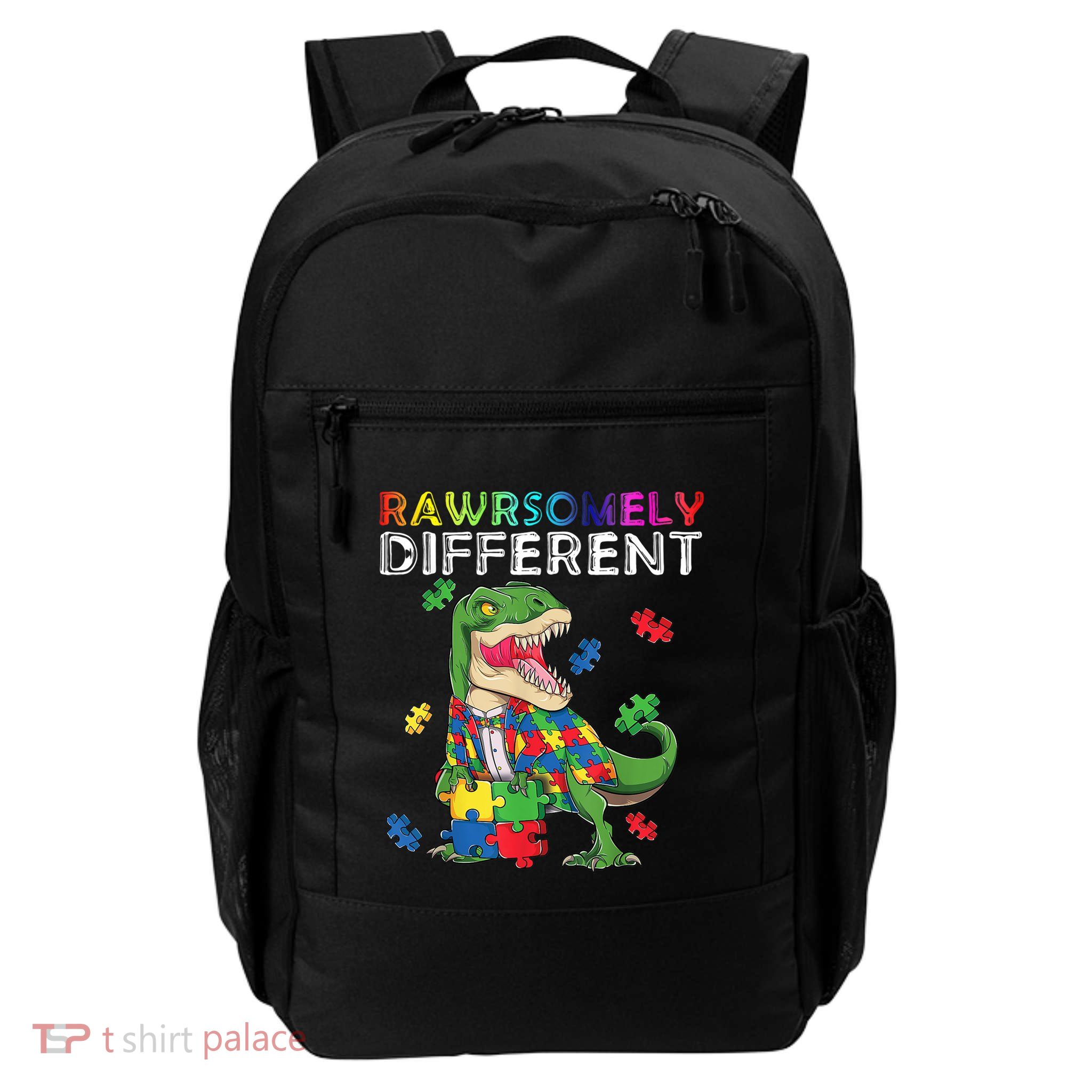 Dare To Be Yours Different Autism Awareness Dinosaur Cool Gift Backpack