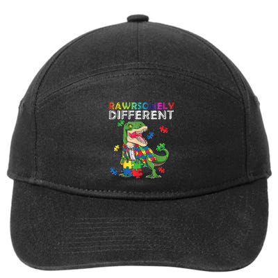 Dare To Be Yours Different Autism Awareness Dinosaur Cool Gift 7-Panel Snapback Hat