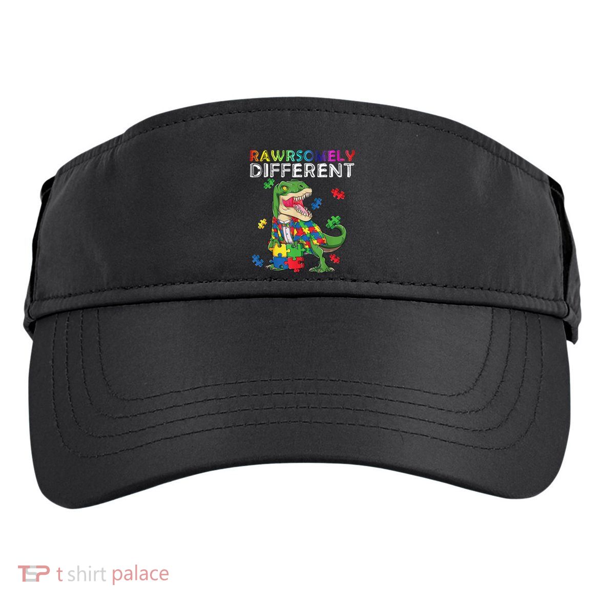 Dare To Be Yours Different Autism Awareness Dinosaur Cool Gift Adult Drive Performance Visor