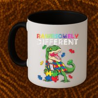 Dare To Be Yours Different Autism Awareness Dinosaur Cool Gift Mug