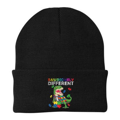 Dare To Be Yours Different Autism Awareness Dinosaur Cool Gift Beanie