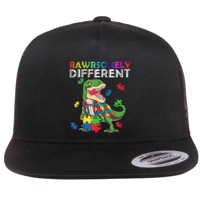 Dare To Be Yours Different Autism Awareness Dinosaur Cool Gift Flatbill Hat