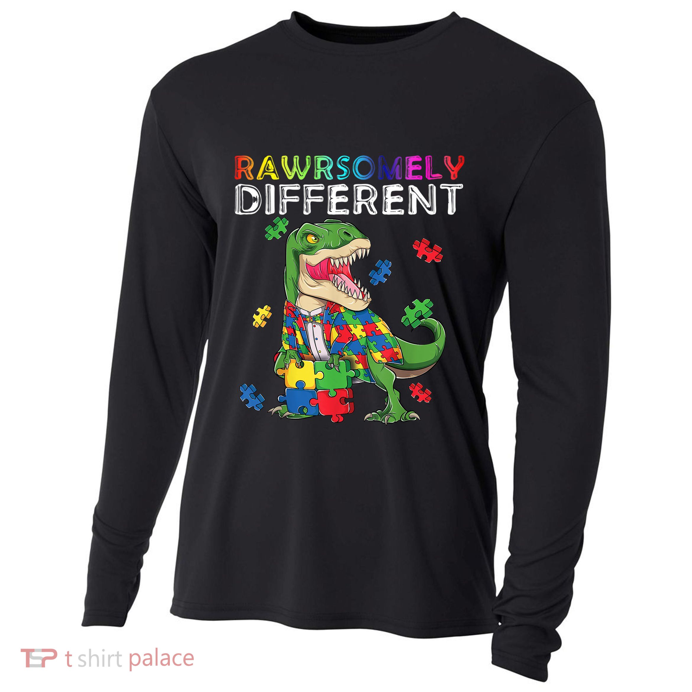 Dare To Be Yours Different Autism Awareness Dinosaur Cool Gift Cooling Performance Long Sleeve Crew