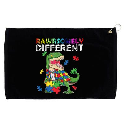 Dare To Be Yours Different Autism Awareness Dinosaur Cool Gift Grommeted Golf Towel