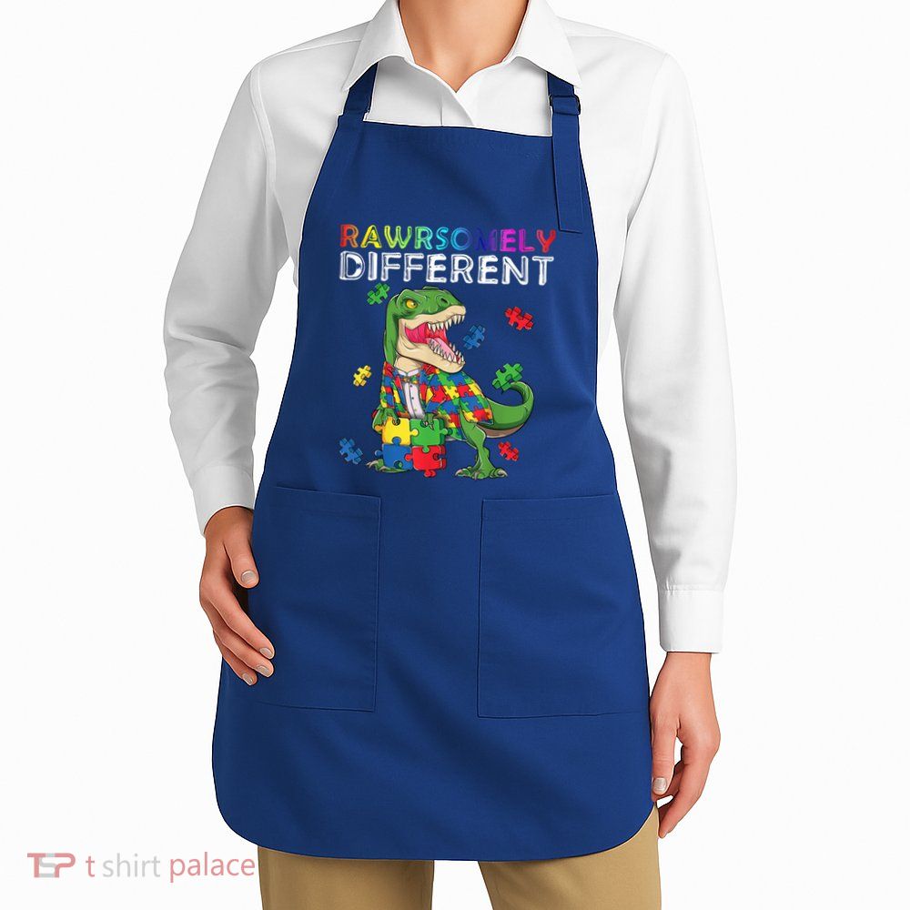 Dare To Be Yours Different Autism Awareness Dinosaur Cool Gift Apron