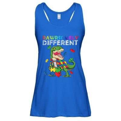 Dare To Be Yours Different Autism Awareness Dinosaur Cool Gift Ladies Essential Flowy Tank