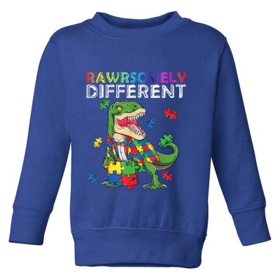 Dare To Be Yours Different Autism Awareness Dinosaur Cool Gift Toddler Sweatshirt