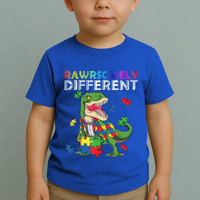 Dare To Be Yours Different Autism Awareness Dinosaur Cool Gift Toddler T-Shirt