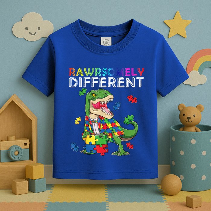 Dare To Be Yours Different Autism Awareness Dinosaur Cool Gift Toddler T-Shirt