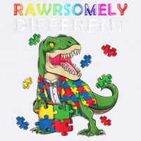 Dare To Be Yours Different Autism Awareness Dinosaur Cool Gift Garment-Dyed Sweatshirt