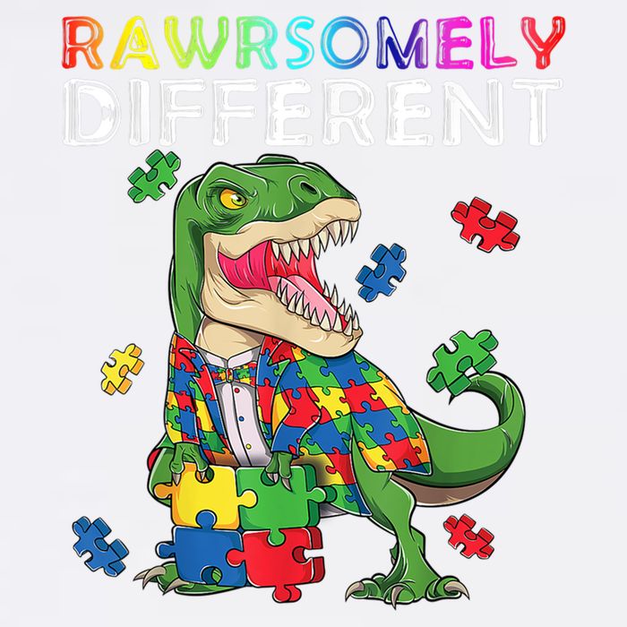 Dare To Be Yours Different Autism Awareness Dinosaur Cool Gift Garment-Dyed Sweatshirt