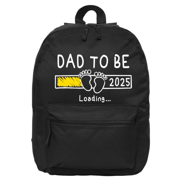 Dad To Be 2025 Dad Est 2025 Daddy To Be Promoted To Daddy 16 in Basic Backpack