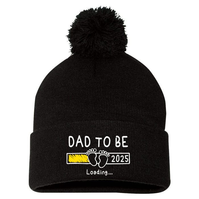 Dad To Be 2025 Dad Est 2025 Daddy To Be Promoted To Daddy Pom Pom 12in Knit Beanie