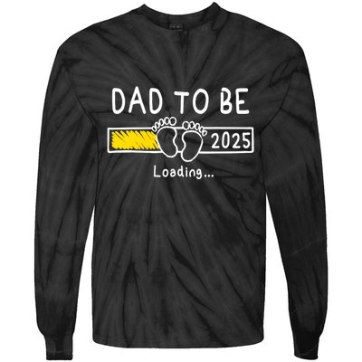 Dad To Be 2025 Dad Est 2025 Daddy To Be Promoted To Daddy Tie-Dye Long Sleeve Shirt