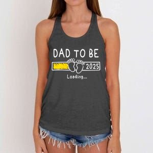 Dad To Be 2025 Dad Est 2025 Daddy To Be Promoted To Daddy Women's Knotted Racerback Tank